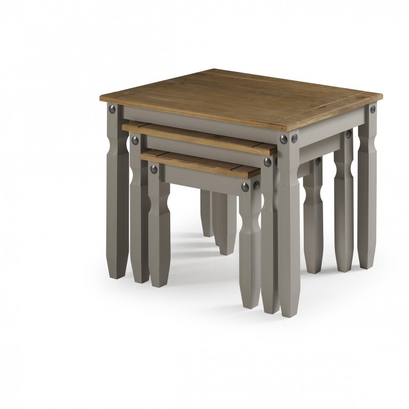 Corona Grey Wax Nest of Tables